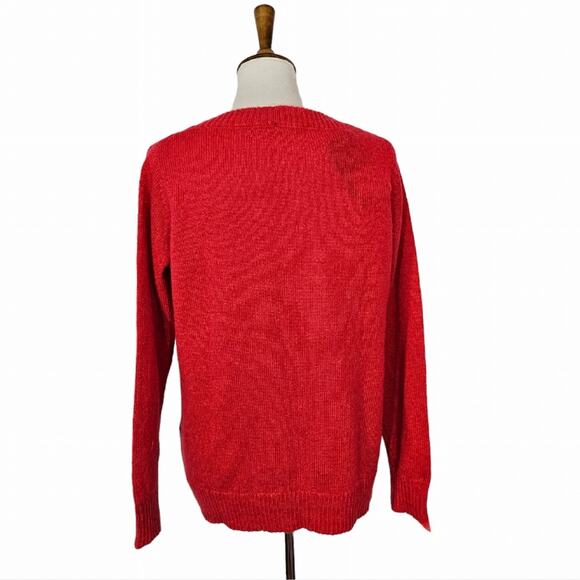 Woolrich Petite Red Cable Knit Wool Sweater Large Petite NWT - Picture 4 of 8
